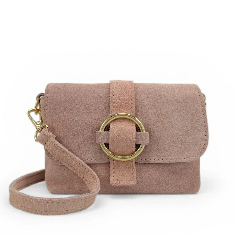 Micro-sac en daim BERLINGOT SUEDE Rose pastel