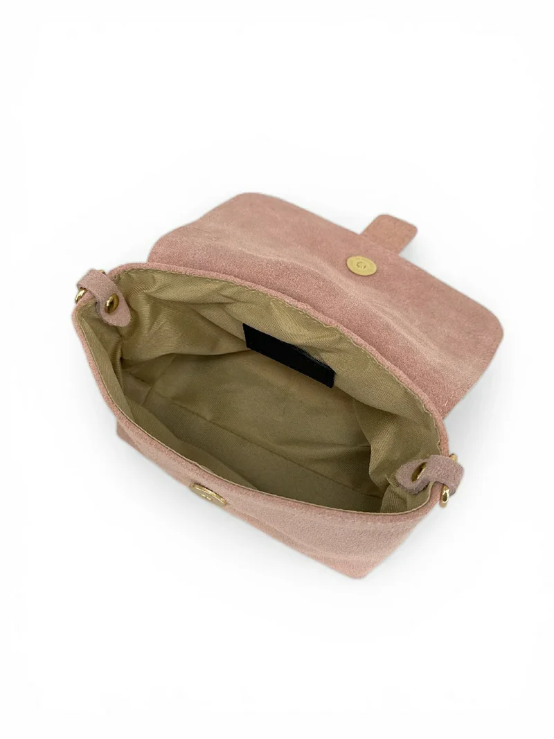 Micro-sac en daim BERLINGOT SUEDE Rose pastel