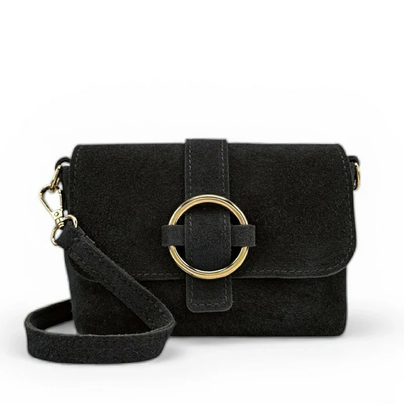 Micro-sac en daim BERLINGOT SUEDE Noir