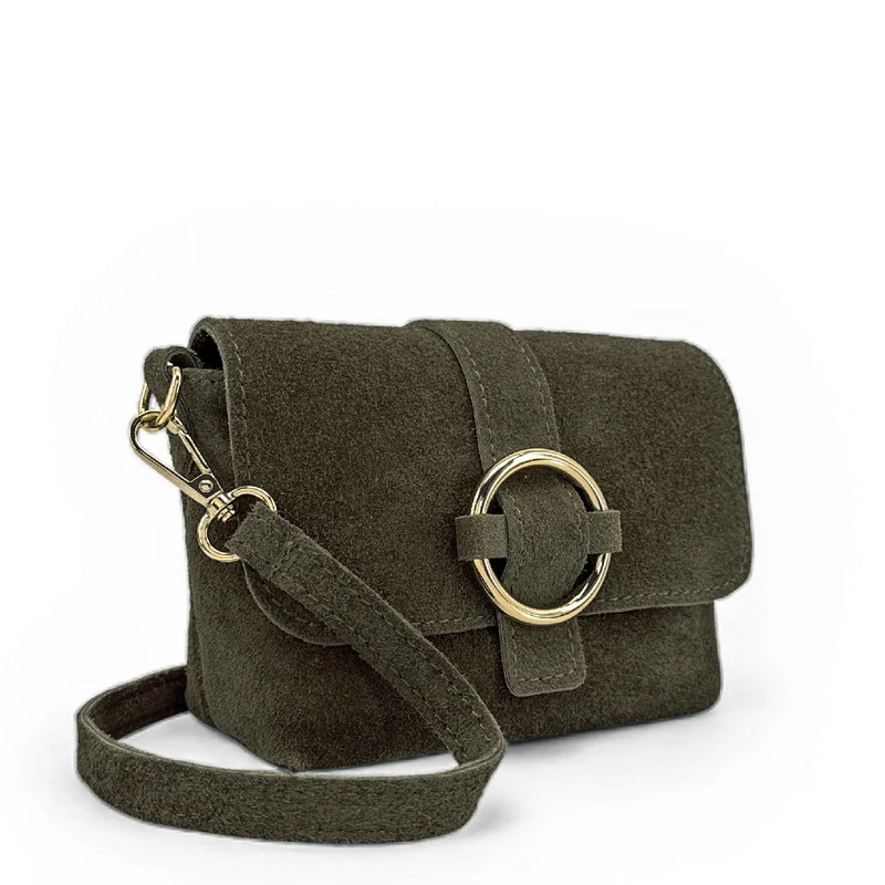 Micro-sac en daim BERLINGOT SUEDE Vert kaki