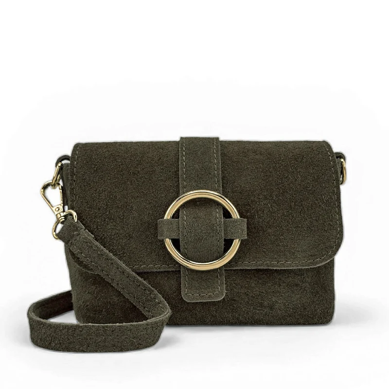 Micro-sac en daim BERLINGOT SUEDE Vert kaki