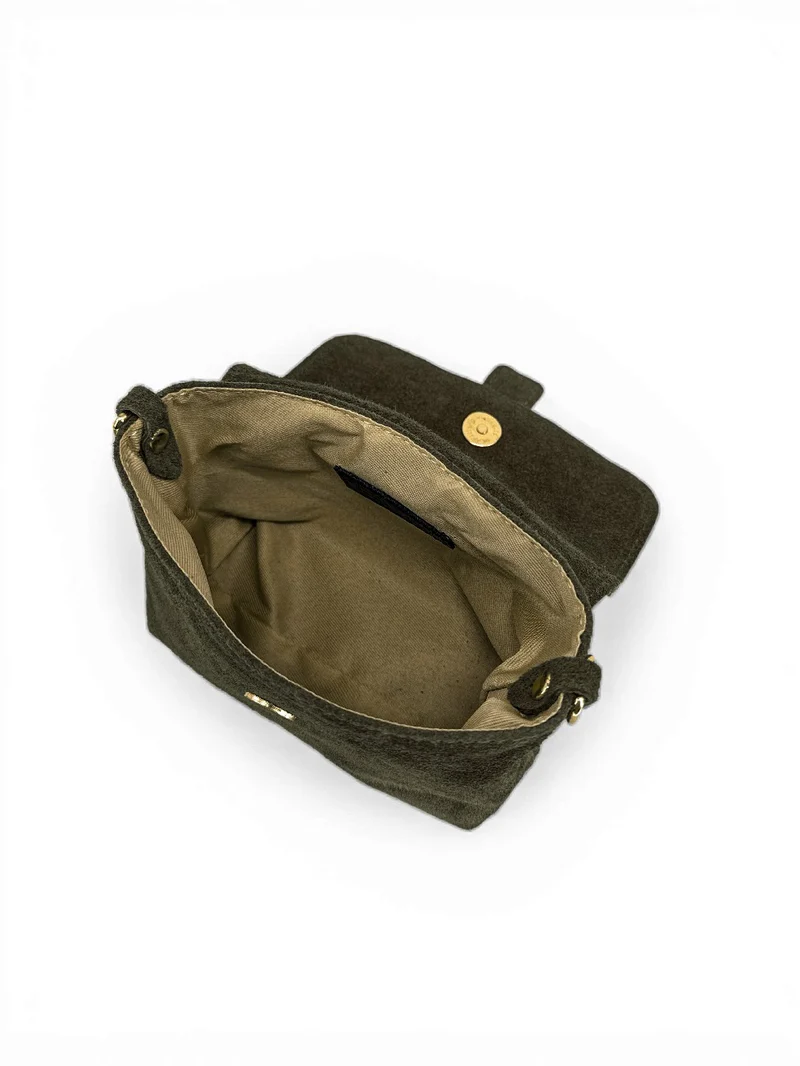 Micro-sac en daim BERLINGOT SUEDE Vert kaki