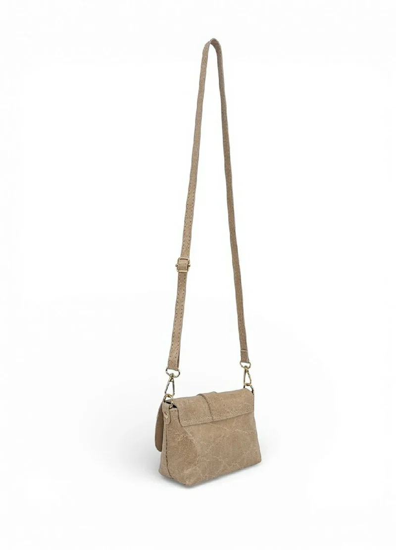 Micro sac en cuir brossé BERLINGOT Taupe