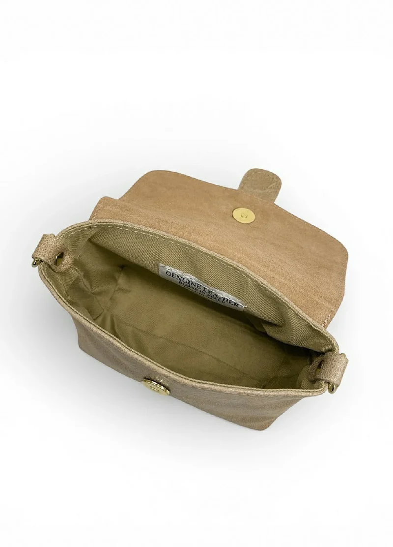 Micro sac en cuir brossé BERLINGOT Taupe