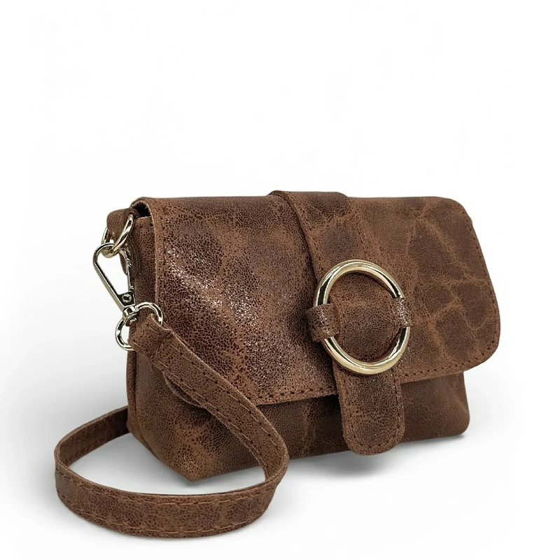 Micro sac en cuir brossé BERLINGOT Châtaigne