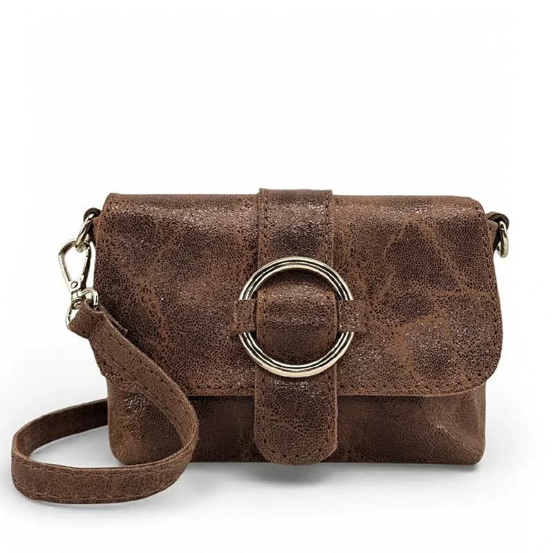 Micro sac en cuir brossé BERLINGOT Châtaigne
