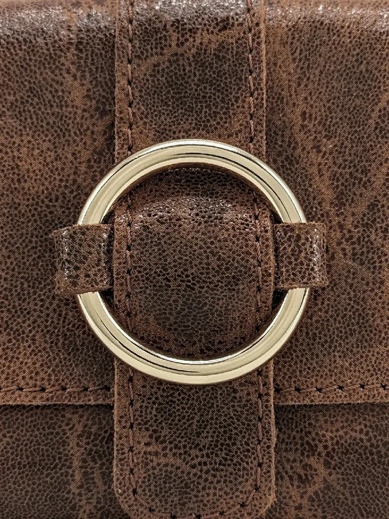 Micro sac en cuir brossé BERLINGOT Châtaigne