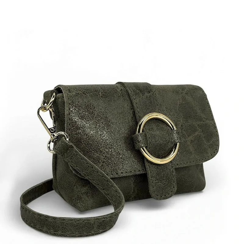 Micro sac en cuir brossé BERLINGOT Kaki