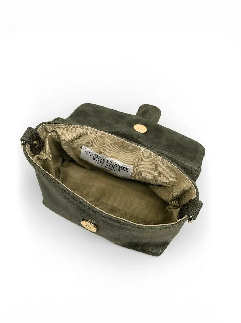Micro sac en cuir brossé BERLINGOT Kaki