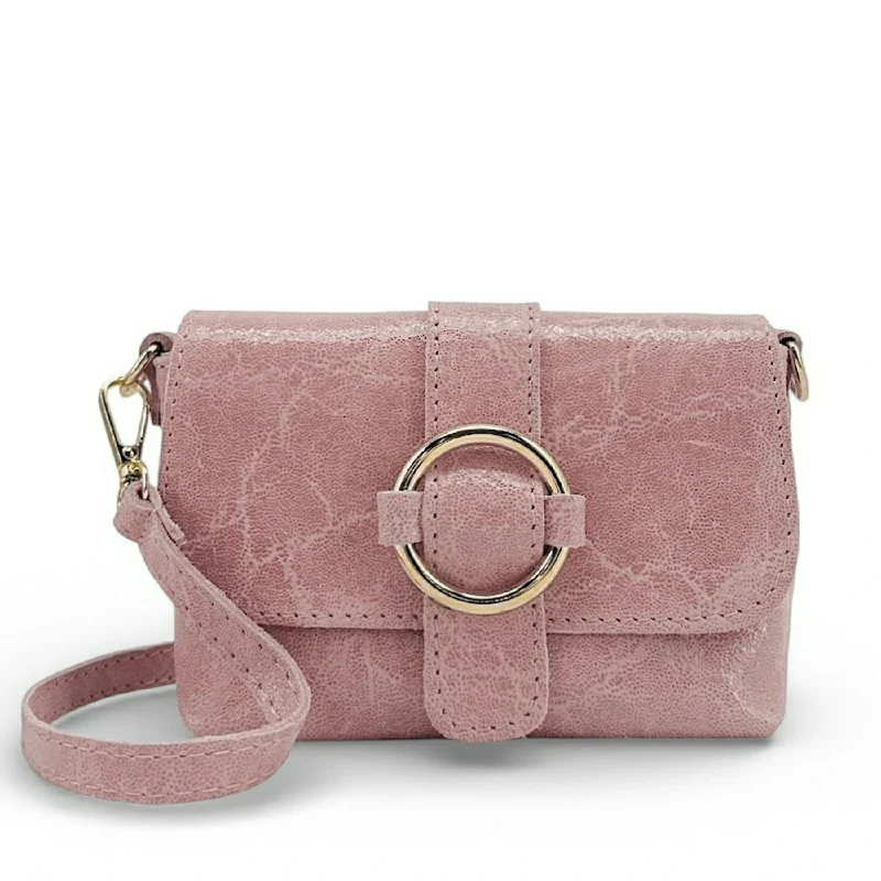 Micro sac en cuir brossé BERLINGOT Rose pastel