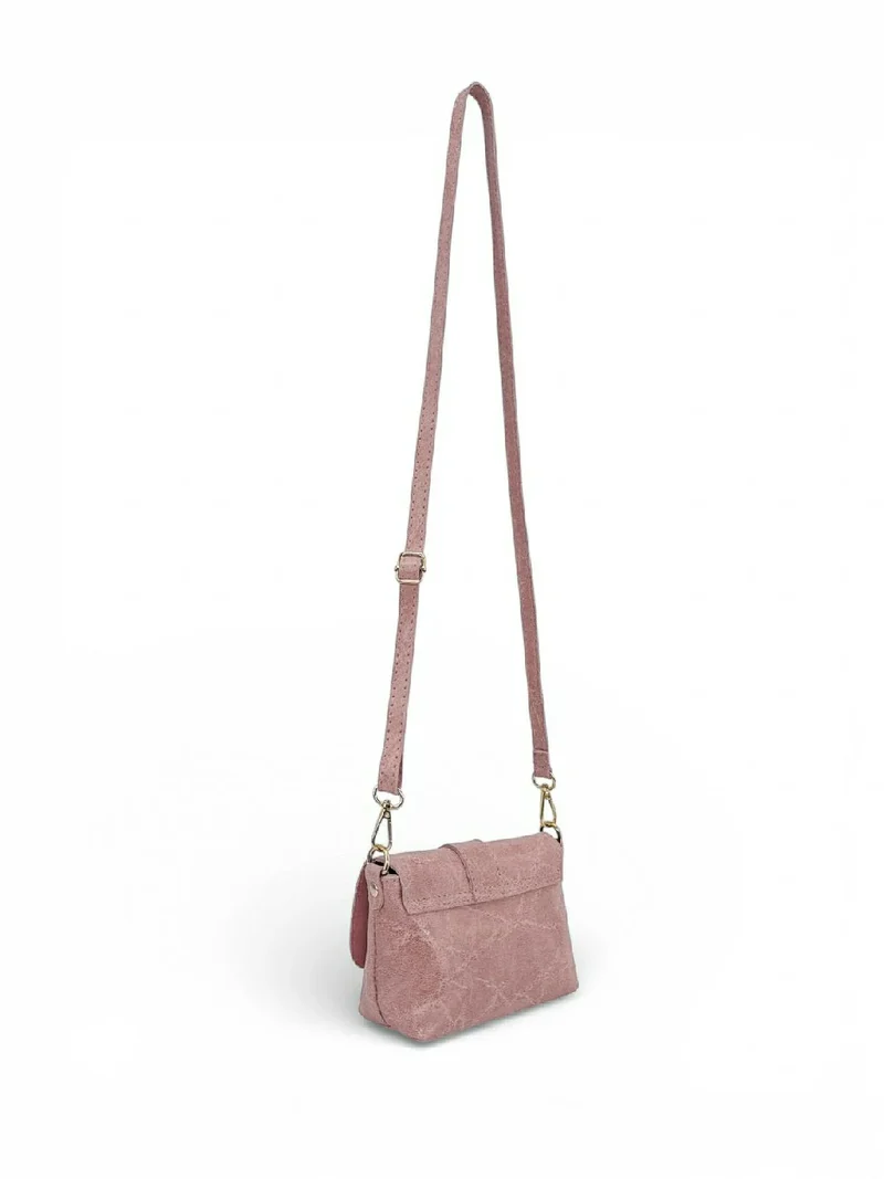 Micro sac en cuir brossé BERLINGOT Rose pastel
