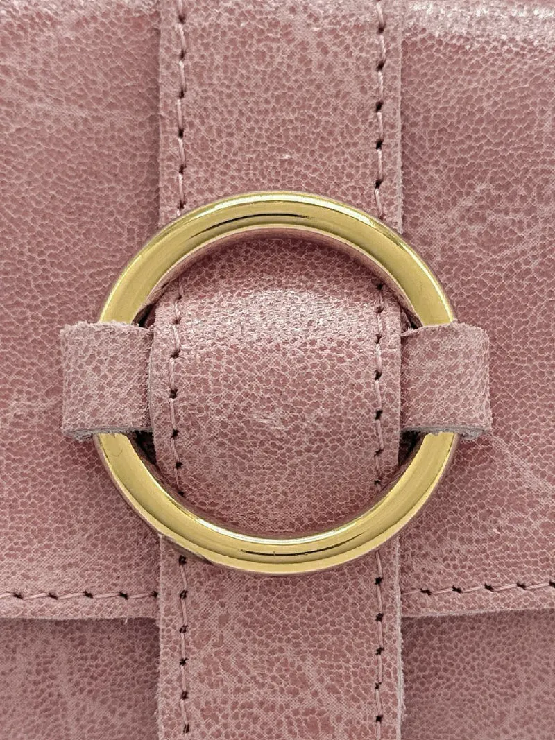 Micro sac en cuir brossé BERLINGOT Rose pastel