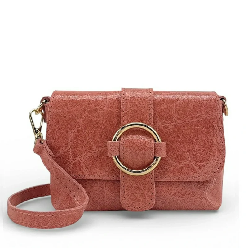 Micro sac en cuir brossé BERLINGOT Rose saumon