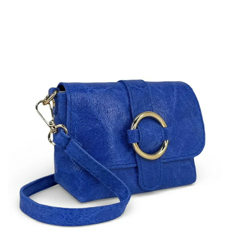 Micro sac en cuir brossé BERLINGOT Bleu roi