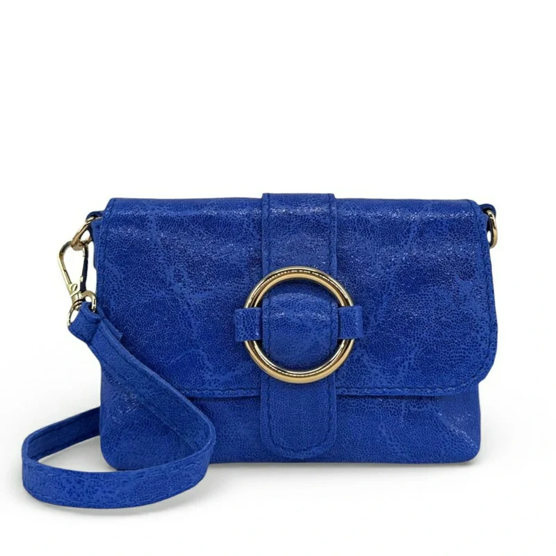 Micro sac en cuir brossé BERLINGOT Bleu roi