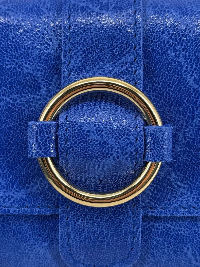 Micro sac en cuir brossé BERLINGOT Bleu roi