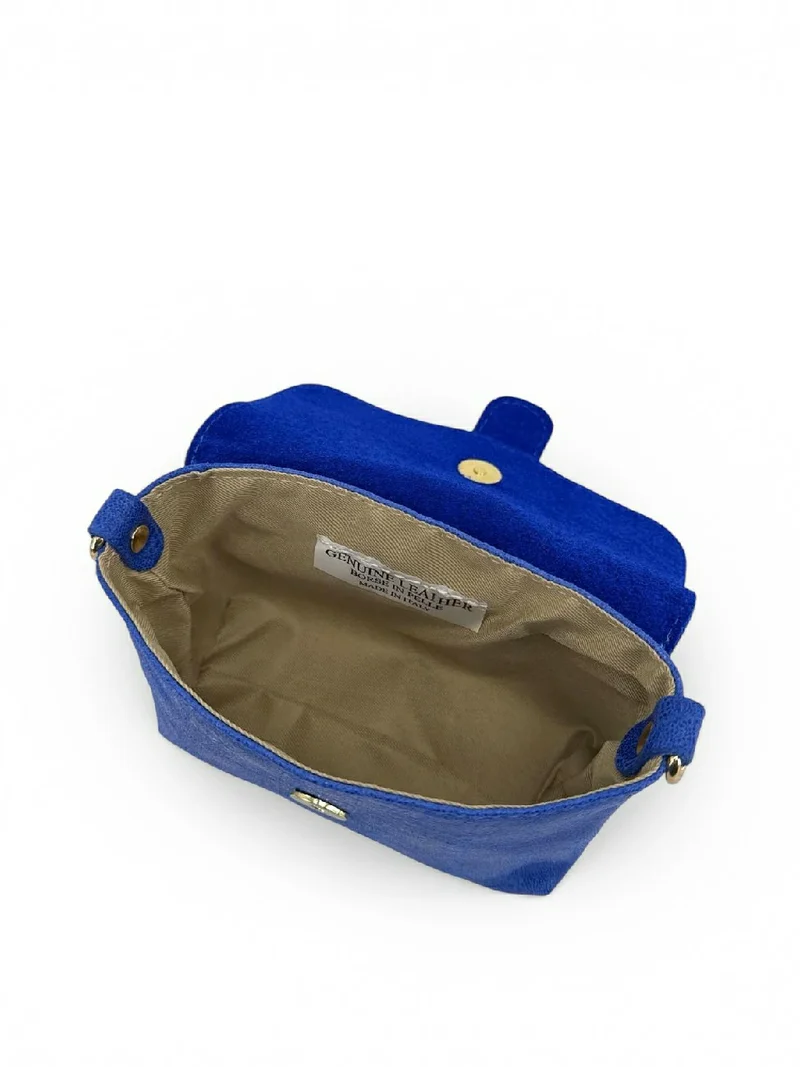 Micro sac en cuir brossé BERLINGOT Bleu roi
