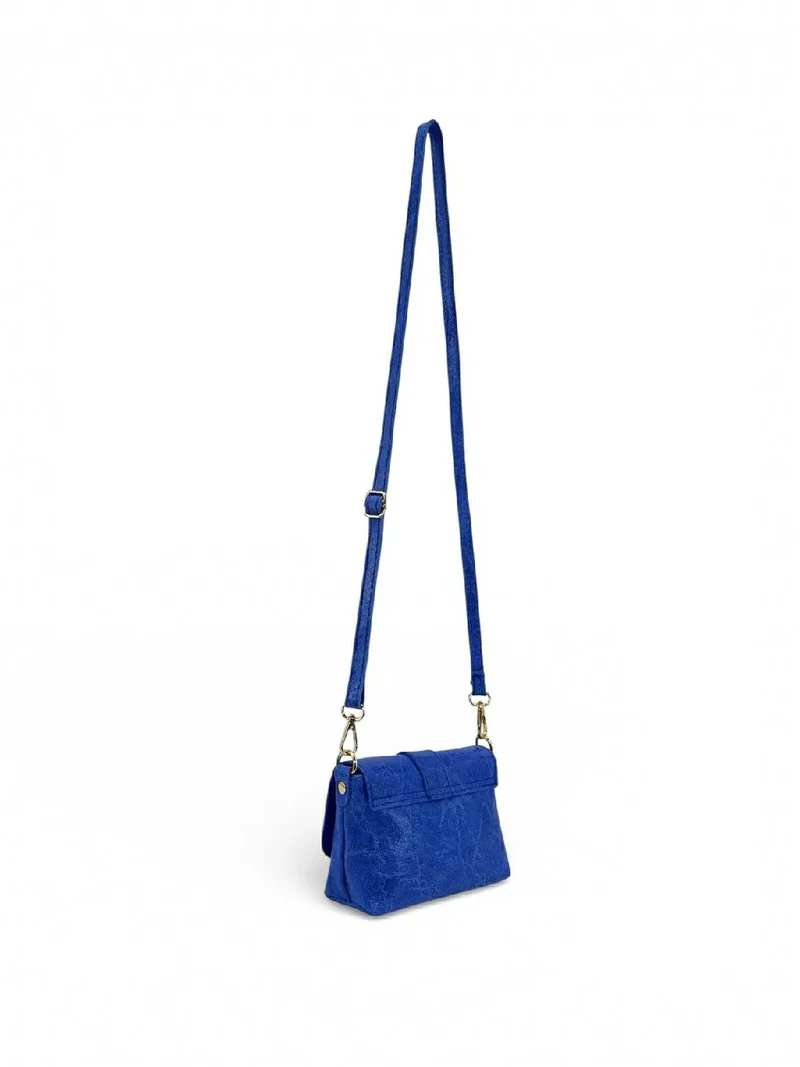 Micro sac en cuir brossé BERLINGOT Bleu roi