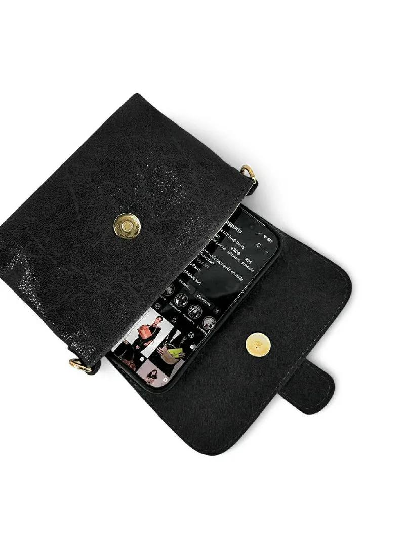 Micro sac en cuir brossé BERLINGOT Noir