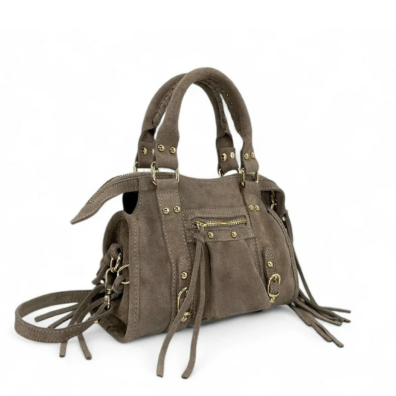 Mini-sac en daim STORM SUEDE MINI Gris taupé