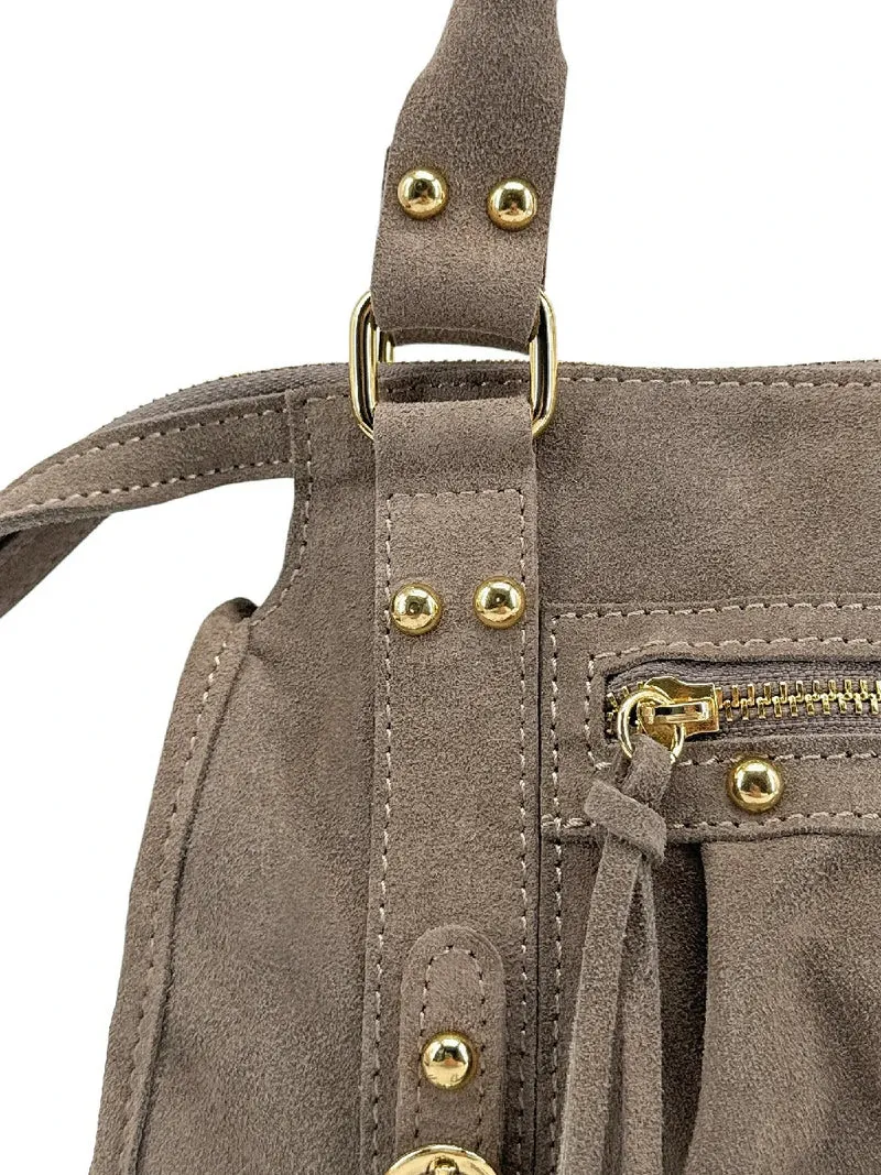 Mini-sac en daim STORM SUEDE MINI Gris taupé