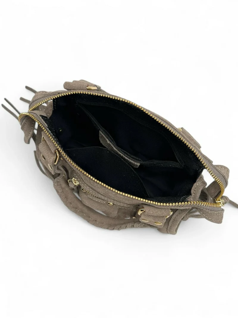 Mini-sac en daim STORM SUEDE MINI Gris taupé