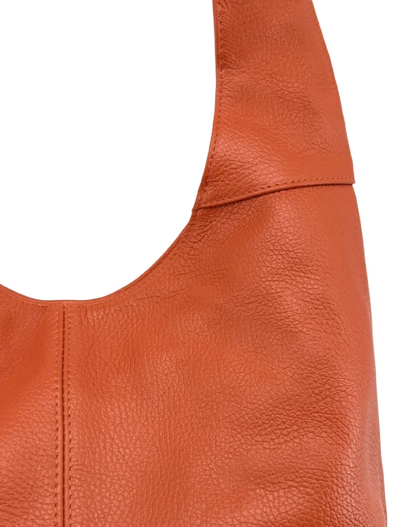 Sac HOBO en cuir grainé ELLEN Orange mandarine