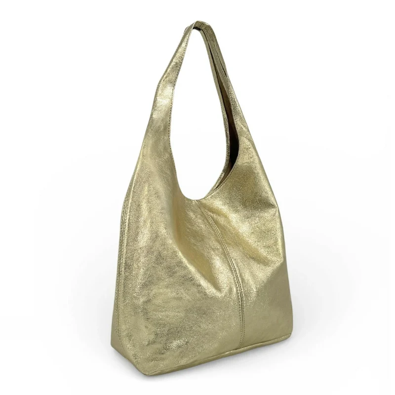 Sac à main HOBO en cuir irisé EVA GLOW Or pâle