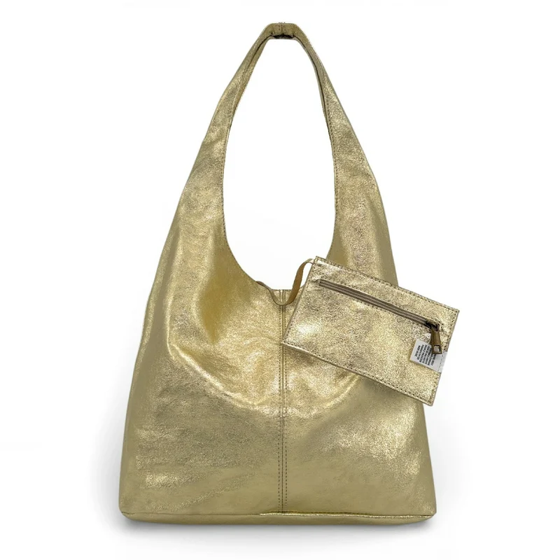 Sac à main HOBO en cuir irisé EVA GLOW Or pâle
