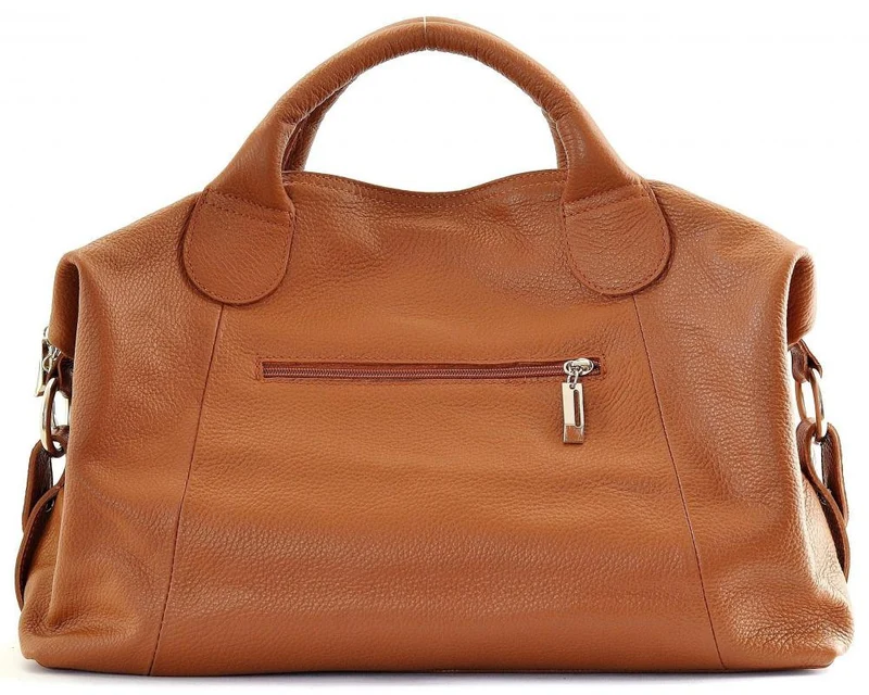 Sac à main cuir grainé CHAMBORD Camel foncé