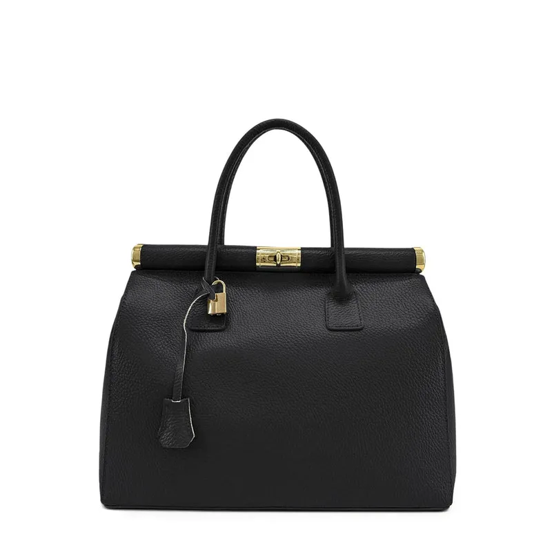 Sac bowling en cuir grainé TROCADERO Noir