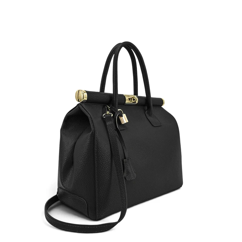 Sac bowling en cuir grainé TROCADERO Noir