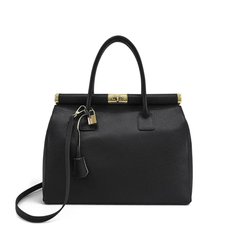 Sac bowling en cuir grainé TROCADERO Noir