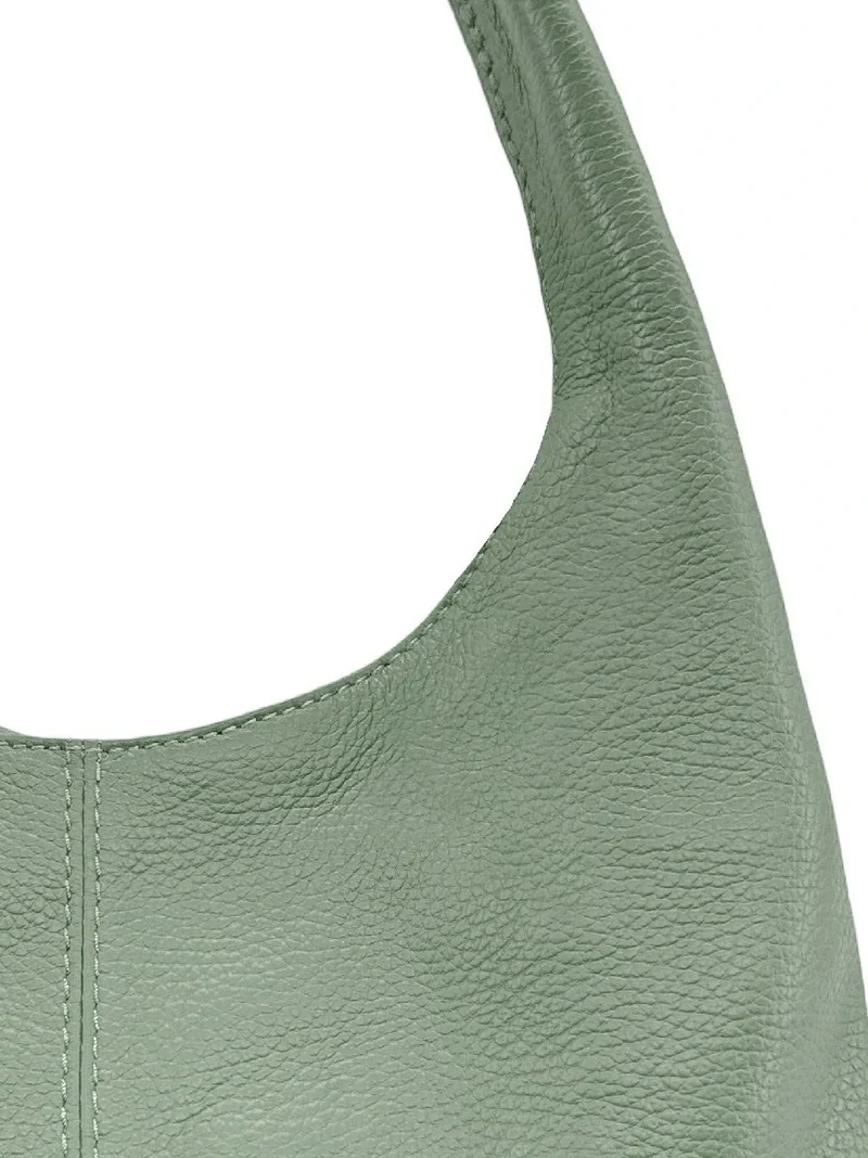 Sac porté épaule en cuir grainé BOSTON Vert amande