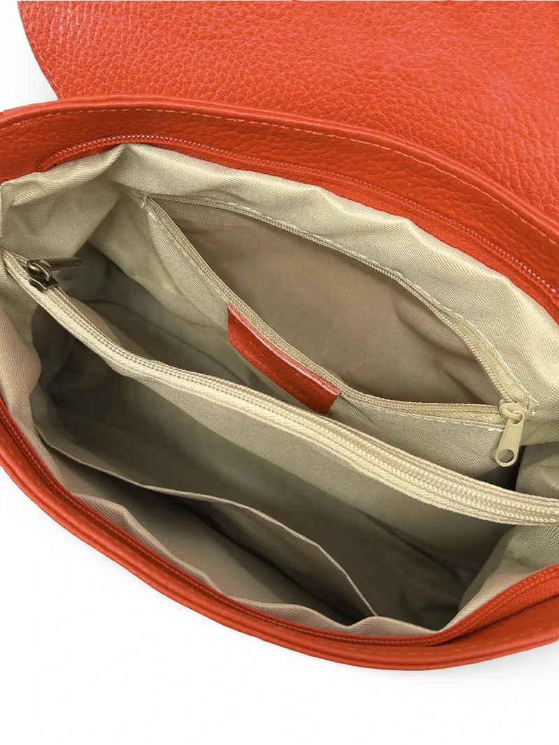 Sac bandoulière en cuir grainé SAIGON Orange