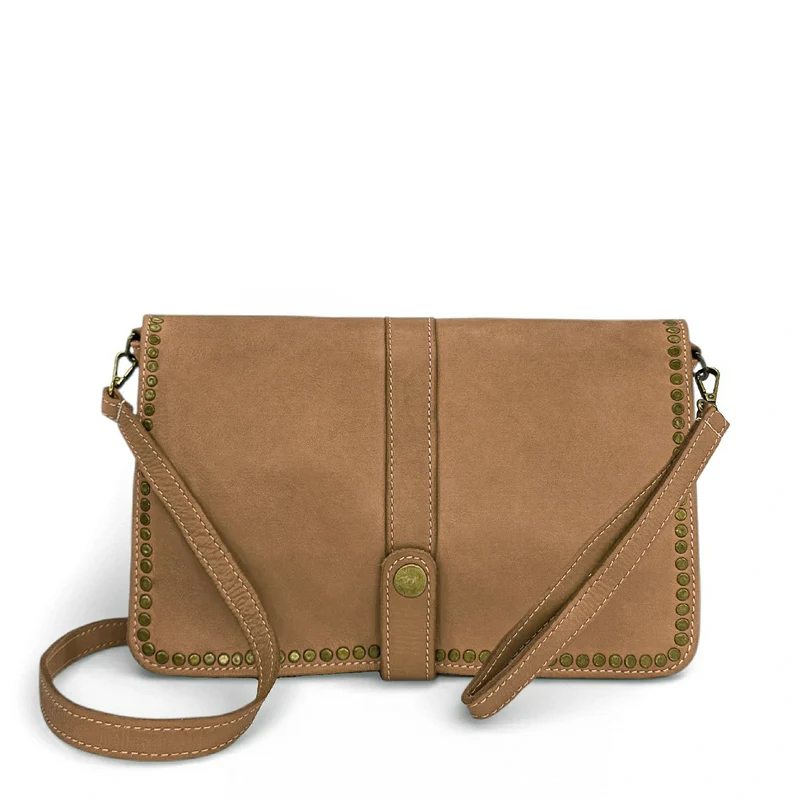 Sac besace en cuir vintage MISS K Taupe