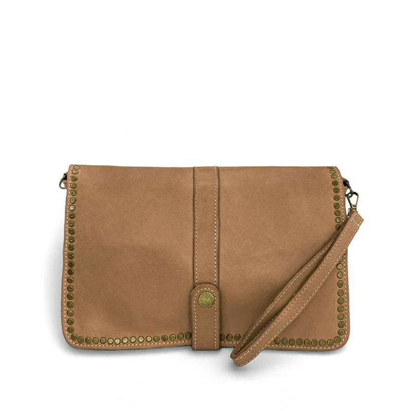 Sac besace en cuir vintage MISS K Taupe