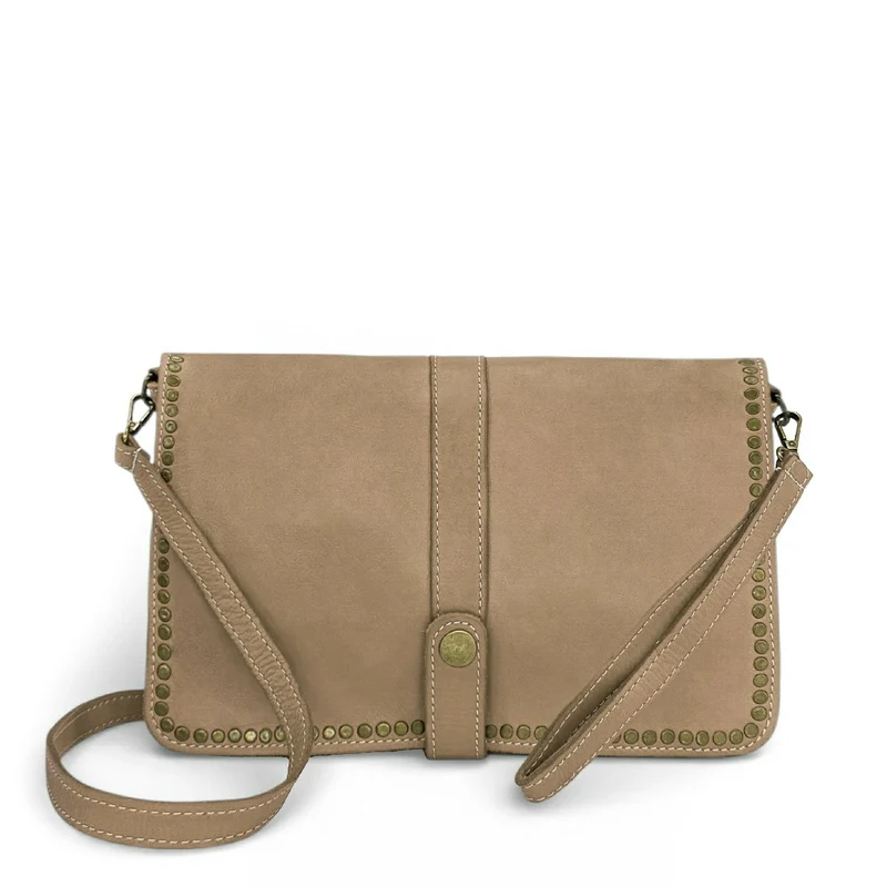 Sac besace en cuir vintage MISS K Taupe clair