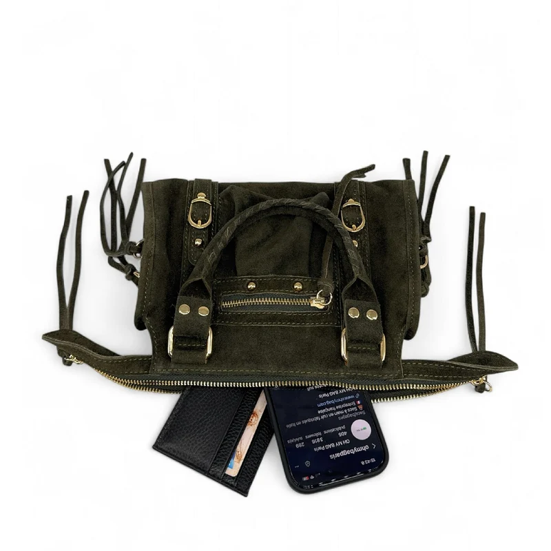 Mini-sac en daim STORM SUEDE MINI Kaki foncé