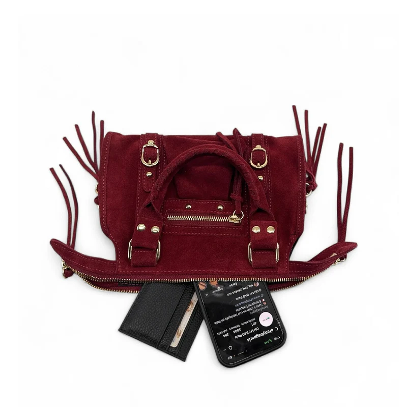 Mini-sac en daim STORM SUEDE MINI Bordeaux