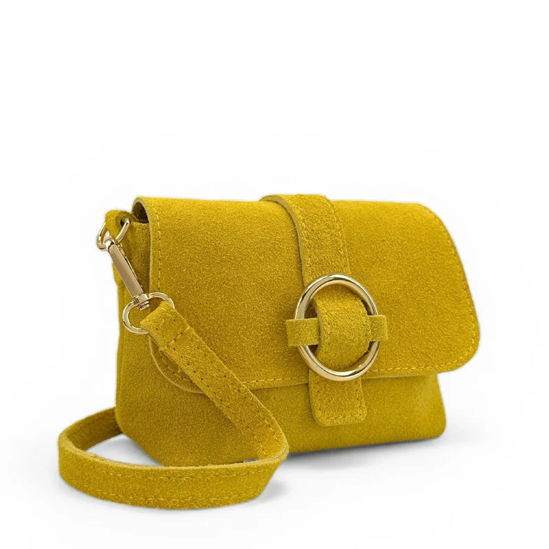 Micro-sac en daim BERLINGOT SUEDE Soft jaune