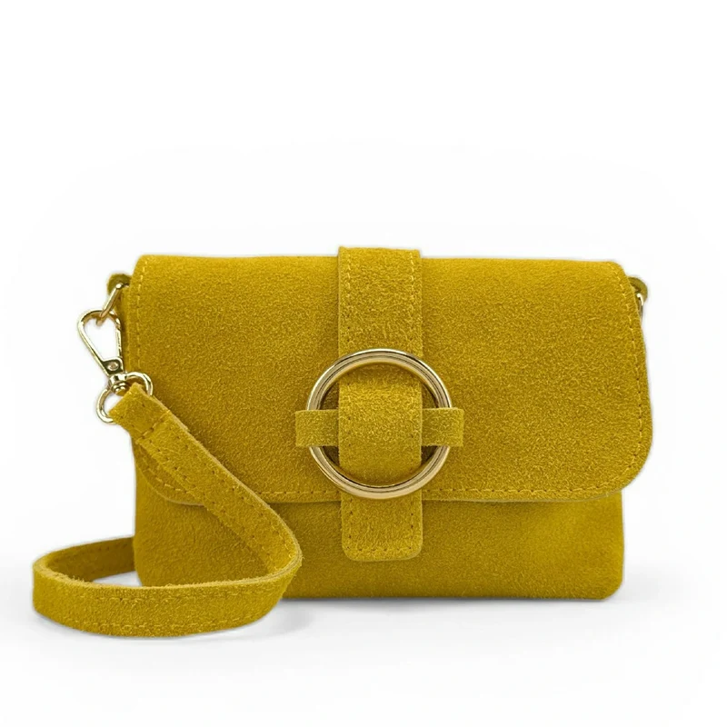 Micro-sac en daim BERLINGOT SUEDE Soft jaune