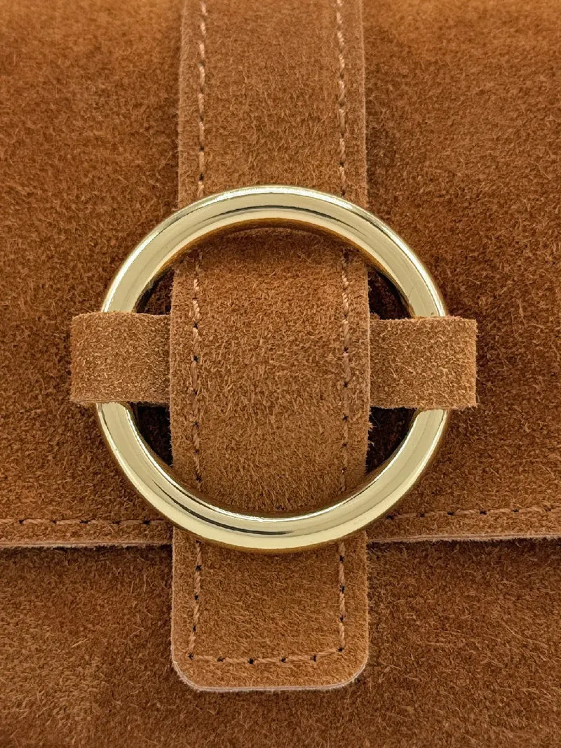 Micro-sac en daim BERLINGOT SUEDE Marron camel foncé