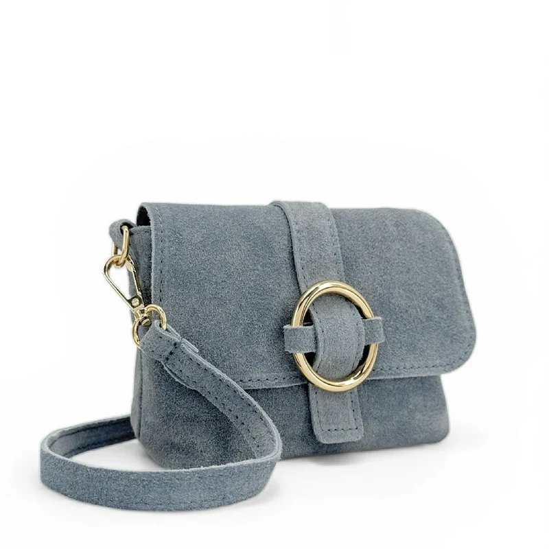 Micro-sac en daim BERLINGOT SUEDE Bleu pastel