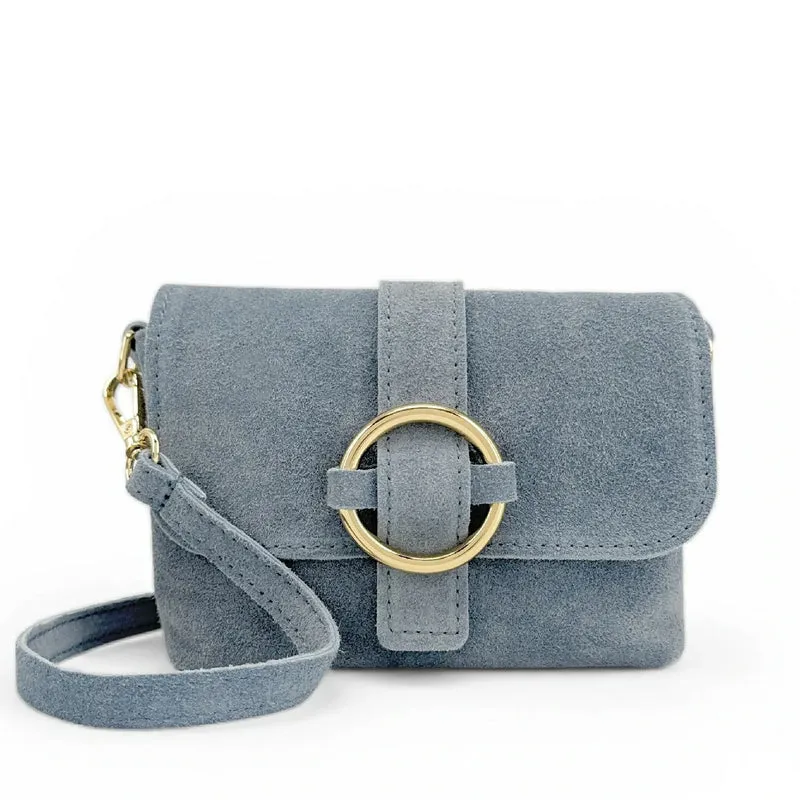 Micro-sac en daim BERLINGOT SUEDE Bleu pastel