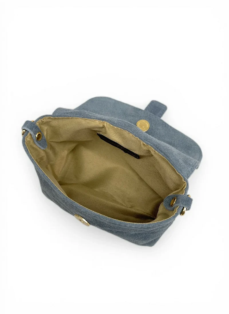 Micro-sac en daim BERLINGOT SUEDE Bleu pastel