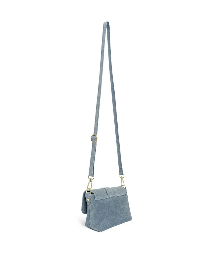 Micro-sac en daim BERLINGOT SUEDE Bleu pastel