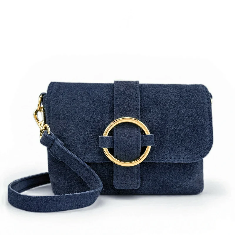 Micro-sac en daim BERLINGOT SUEDE Bleu marine