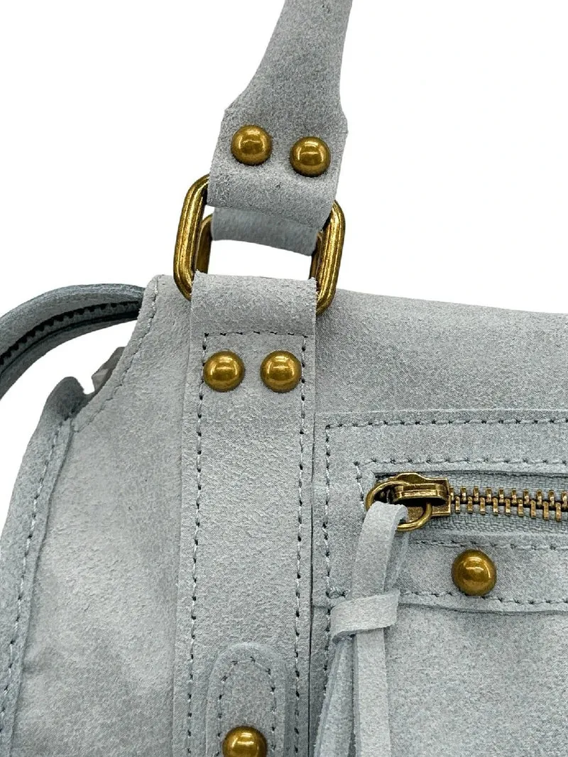 Mini-sac bowling en cuir mat brossé SANDSTORM MINI Bleu pastel