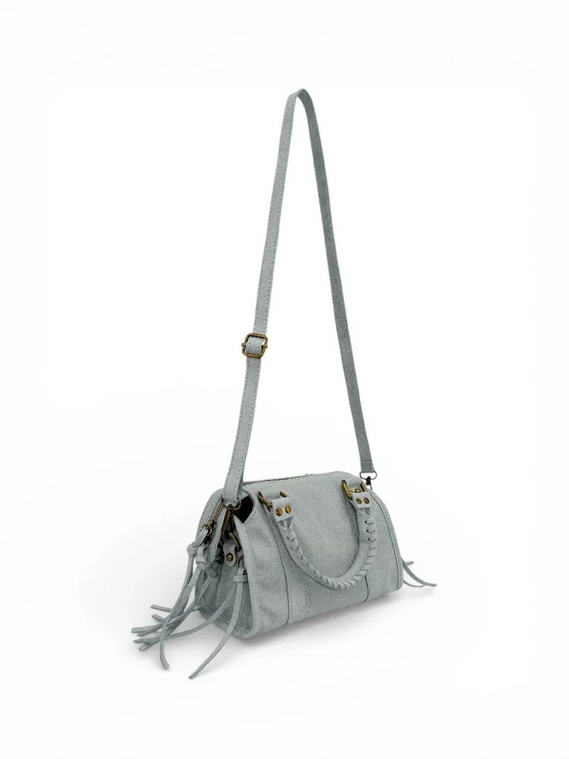 Mini-sac bowling en cuir mat brossé SANDSTORM MINI Bleu pastel